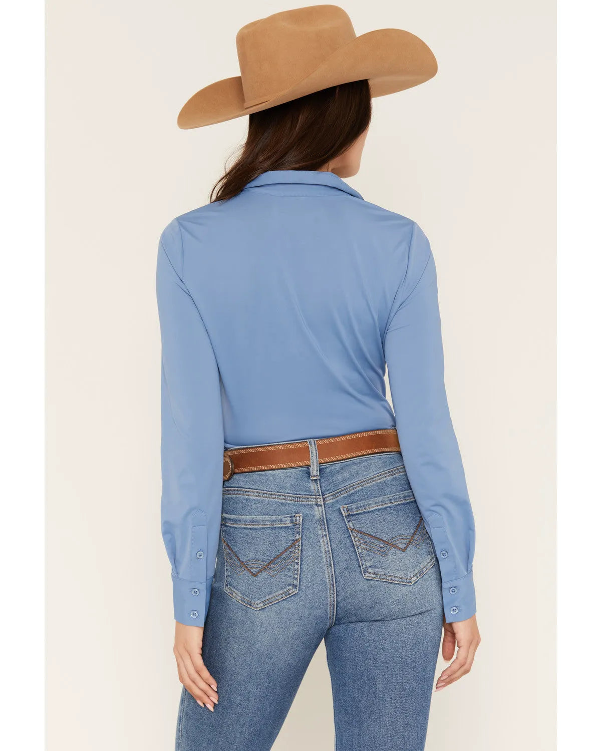 Solid Long Sleeve Pullover Western Riding Shirt